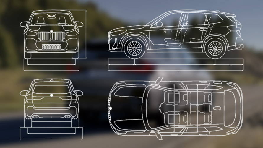 Ilustracija dimenzija BMW X1 M35i xDrive U11 MP