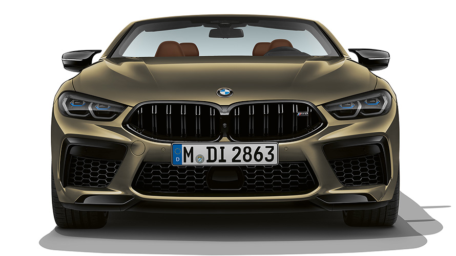 BMW M8 Competition Kabriolet F91 LCI Facelift 2022 BMW Individual Brass metalik boja prednji prikaz