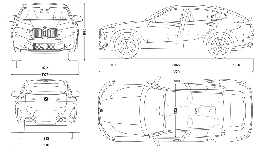 BMW X4 Competition F98 LCI Facelift 2021 bočni prikaz parkiranog vozila