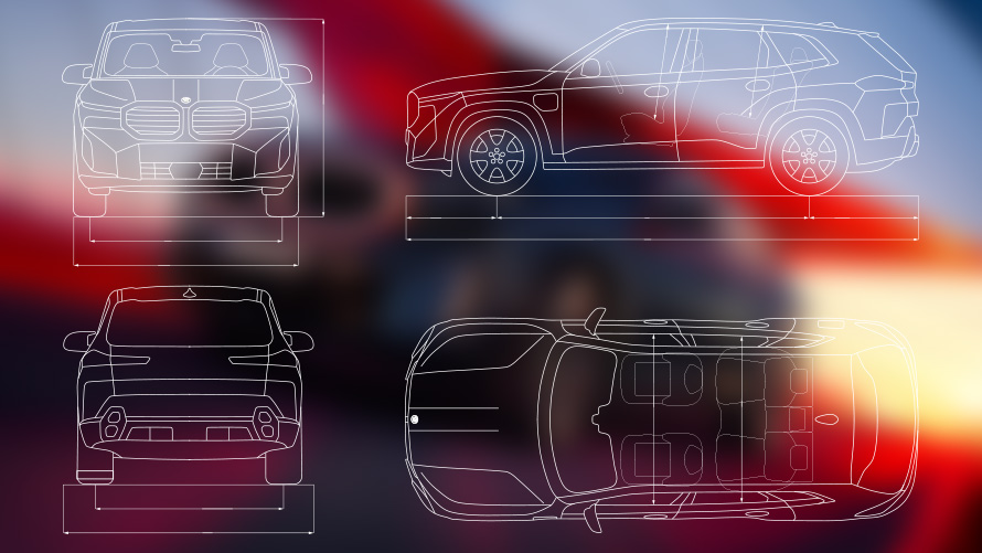 BMW XM G09 Label Red tročetvrtinski bočni prikaz parkiranog vozila